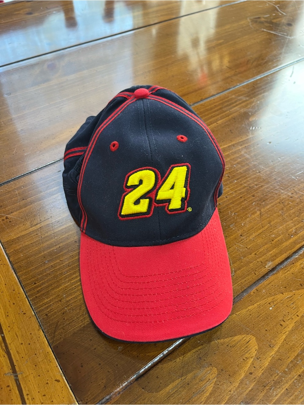 Vintage Jeff Gordon 24 Racing Hat Navy Blue Red Embroidered Nascar Cap EUC